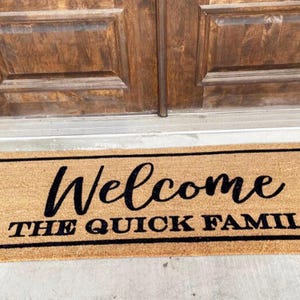 Personalized Coir Doormat with Name  Welcome Mat for Home  Unique Engagement Gift