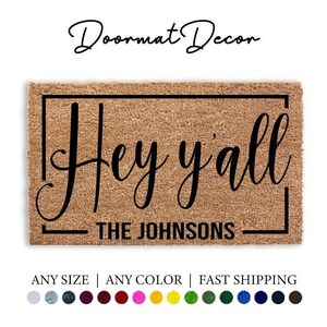 Hey Yall Fußmatte Ranch Cattle Brand Logo Matte Matte Einzigartiges Geschenk für Zuhause