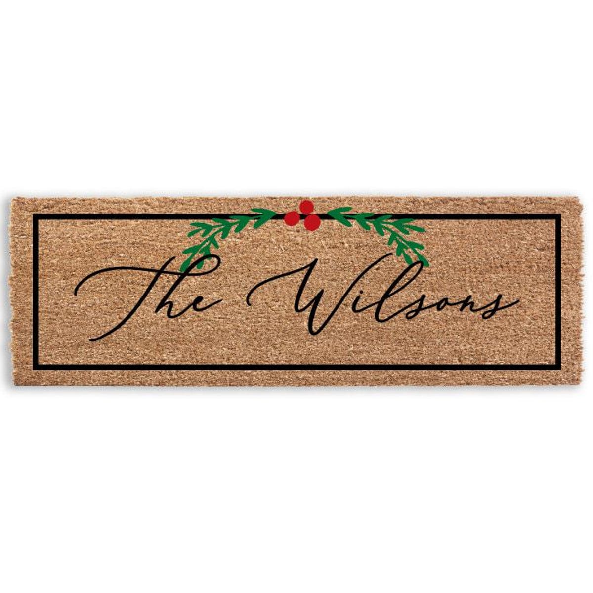 Personalized Holly Christmas Doormat 24x36 - Etsy