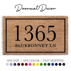 Custom Address Doormat - Personalized Outdoor Welcome Mat Unique Moving Gift
