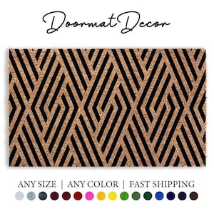 Geometrisches Muster Willkommen Fußmatte Moderne Minimalistische Flocked Kokosnuss Teppich