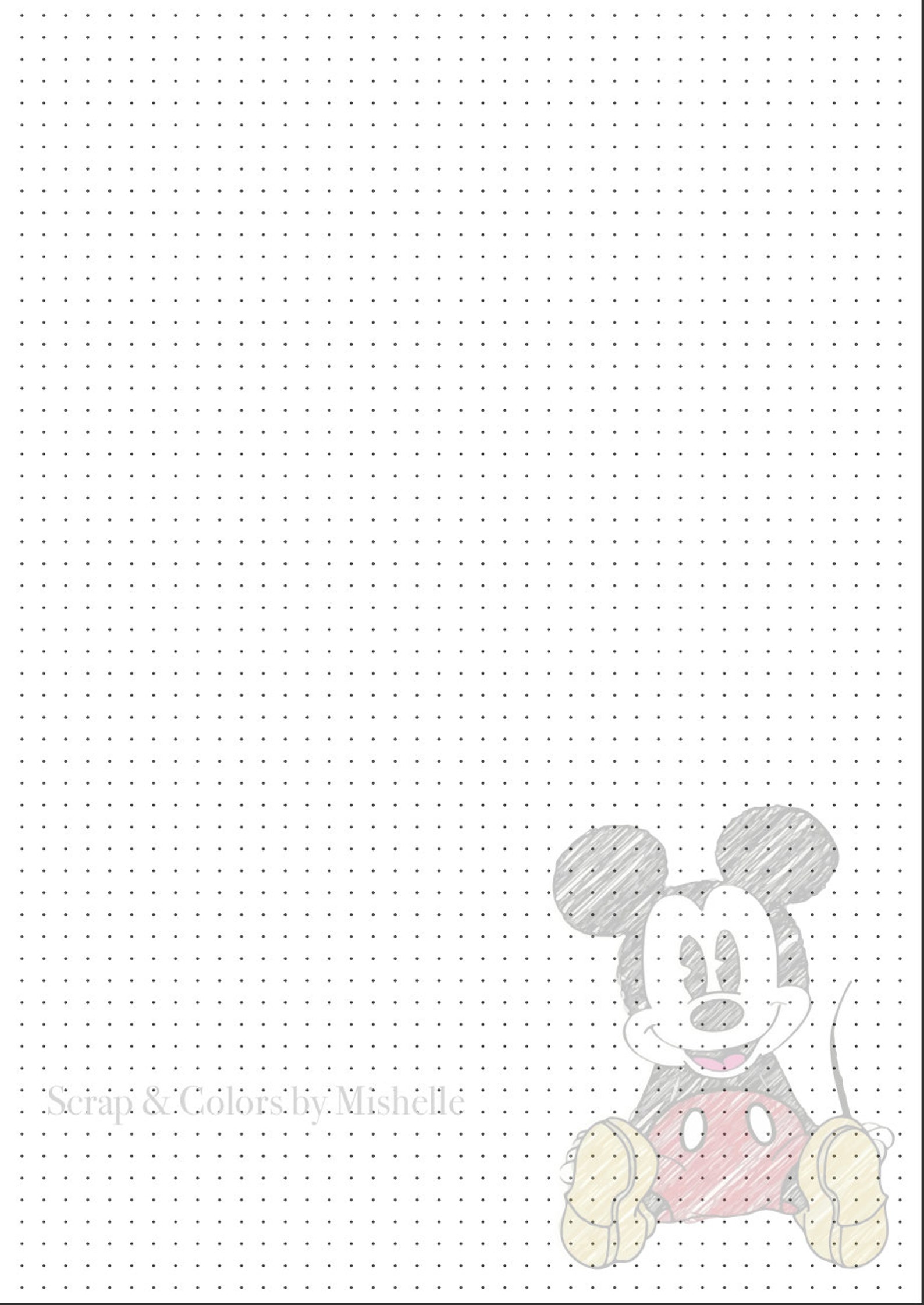 Printable Mickey Notes Dotted Sheets A5 - Etsy
