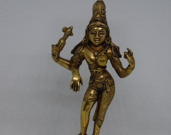 Ardhanarishwar Hindu Deity Statue | Standing brass Shiva Parvati | Half shiva and half Parvati temple decor