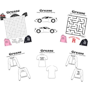 Grease Activity Packet / Grease Musical Activities / Grease Movie Activities / Grease Word Search / Grease Maze / Theater Games /Theater Fun