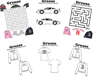 Grease Activity Packet / Grease Musical Activities / Grease Movie Activities / Grease Word Search / Grease Maze / Theater Games /Theater Fun