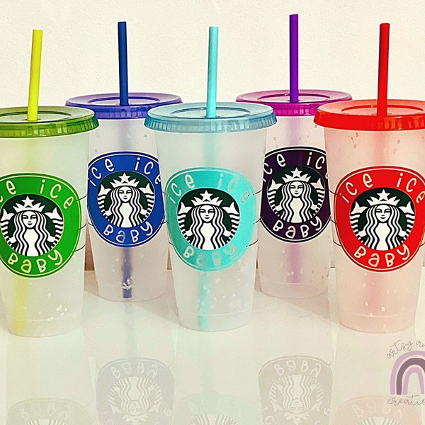 Ice Ice Baby PRIDE Starbucks 2021 Color-Change Confetti Cold Cups/Tumblers