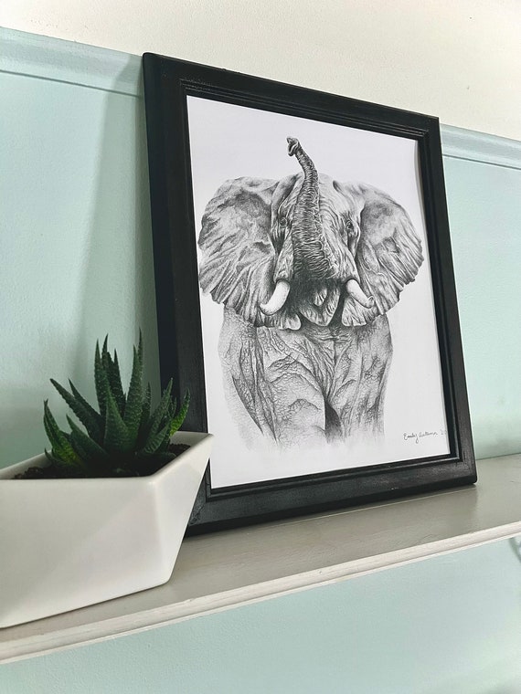 象の鉛筆画 | サファリ動物アート - Etsy 日本