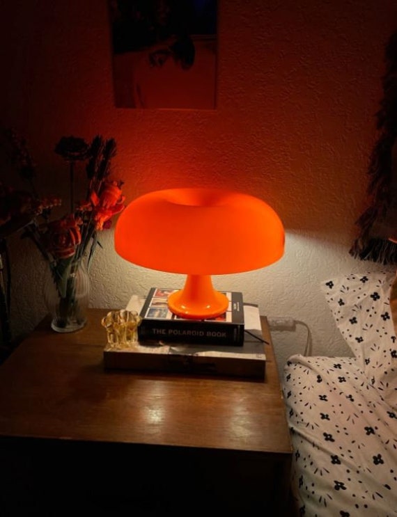 Mushroom Table Lamp Italian Designer Minimalist Orange Lamp Retro