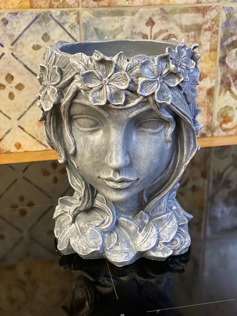 Beautiful Girl Planter Pot Pretty Lady Head Flower Vase Etsy