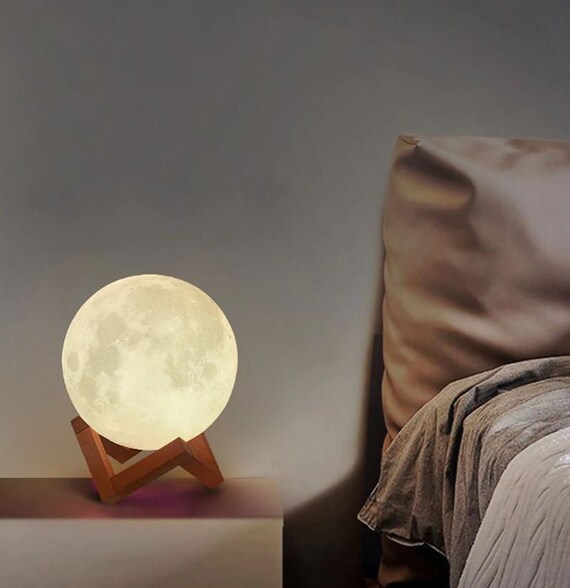 Moon Night Lamp Moonlight LED Dimmable Touch Lamp Cute Moon Night