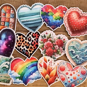 Autocollants coeurs mignons, autocollants de journaux indésirables, autocollants mignons, autocollants de scrapbooking, autocollants d'agenda, fabrication de cartes, collage