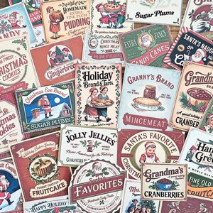 Vintage Christmas Ephemera, Christmas labels, Christmas scrapbook, junk journal kit, Christmas journals, cardmaking, collage