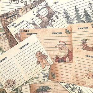 Vintage Junk Journal Ephemera, papier de scrapbooking, éphémères de scrapbooking, cartes de recettes, cartes de journal, kit de scrapbooking, kit de journal indésirable, fabrication de cartes