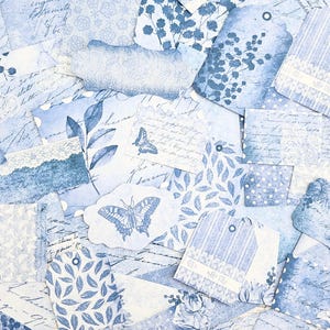 Blue Junk Journal Ephemera, kit de journal indésirable, kit de journal bleu, kit de scrapbooking, papier journal, éphémère bleu, fabrication de cartes, collage