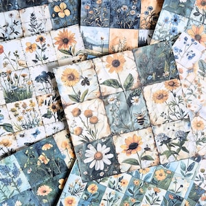 Papier journal indésirable, papier de scrapbooking, kit de scrapbooking, fournitures de journal, fournitures de scrapbooking, papier de fond, papier botanique, fabrication de cartes
