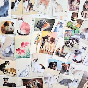 Autocollants de journal indésirable, autocollants d'animaux, journal vintage, autocollants de scrapbooking, fabrication de cartes, collage