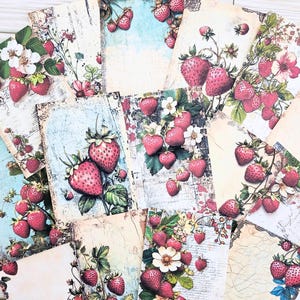 Papier journal indésirable, éphémères de scrapbooking, cartes journal, papier de scrapbooking, kit de scrapbooking, kit de journal, papier fraise, fabrication de cartes, collage