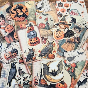 éphémères vintage d'Halloween, scrapbooking Halloween, journalisation indésirable, papier Halloween, papier de scrapbooking, fabrication de cartes, collage