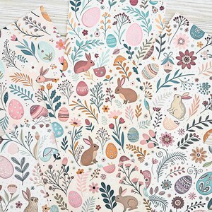 Papier pour carnet de Pâques, papier scrapbooking printanier, kit de scrapbooking, papier printanier, papier de fond, fabrication de cartes, collage