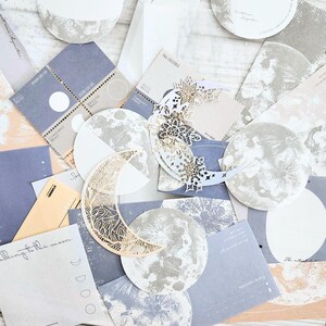 Kit papier journal céleste, journal d'astrologie, éphémères lune, kit de scrapbooking, journal éphémères, kit astrologie, fabrication de cartes, collage