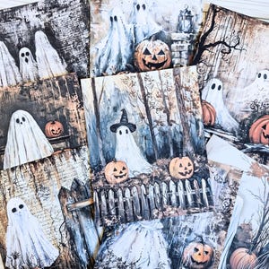 Papier journal indésirable, papier de scrapbooking, kit de scrapbooking, fournitures de journal, fournitures de scrapbooking, fantômes, Halloween, papier de fond, fabrication de cartes