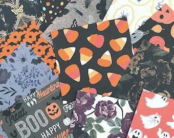 Halloween cardstock, Halloween scrapbook, Halloween journal, Halloween paper, cute paper pieces, collage, cardmaking, gifts for crafters