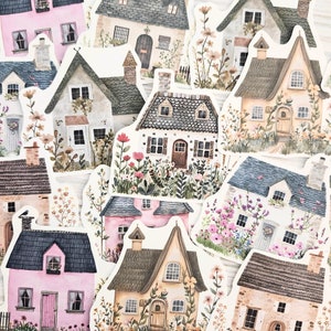 Éphémères maison mignonnes, kit de journal indésirable, pièces de maison découpées, éphémères de journal de printemps, albums de coupures, fabrication de cartes, collage