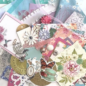 100 piece English Garden junk journal kit, scrapbook kit, cottage core collage, cardmaking, journal supplies, gifts for crafters,