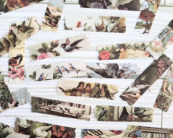 Vintage Bird Journal Stickers, Scrapbook Ephemera Pack, Cardmaking Supplies