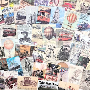 Junk Journal Ephemera vintage, autocollants vintage, scrapbooking vintage, journal de voyage, kit de scrapbooking, fabrication de cartes, collage