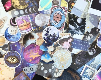 Celestial Junk Journal Ephemera, scrapbook kit, scrapbook paper, junk journal kit, scrapbook ephemera, journal supplies, cardmaking, collage