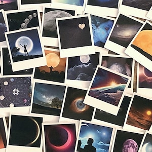 Stickers Celestial Junk Journal, journal céleste, stickers étoiles et lune, astronomie, stickers scrapbooking, fabrication de cartes, collage