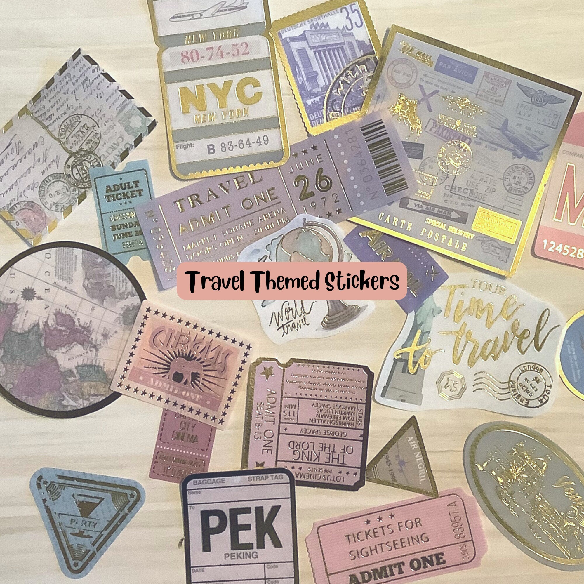 20 Piece Travel Themed Stickers, Journal Supplies, Scrapbooking