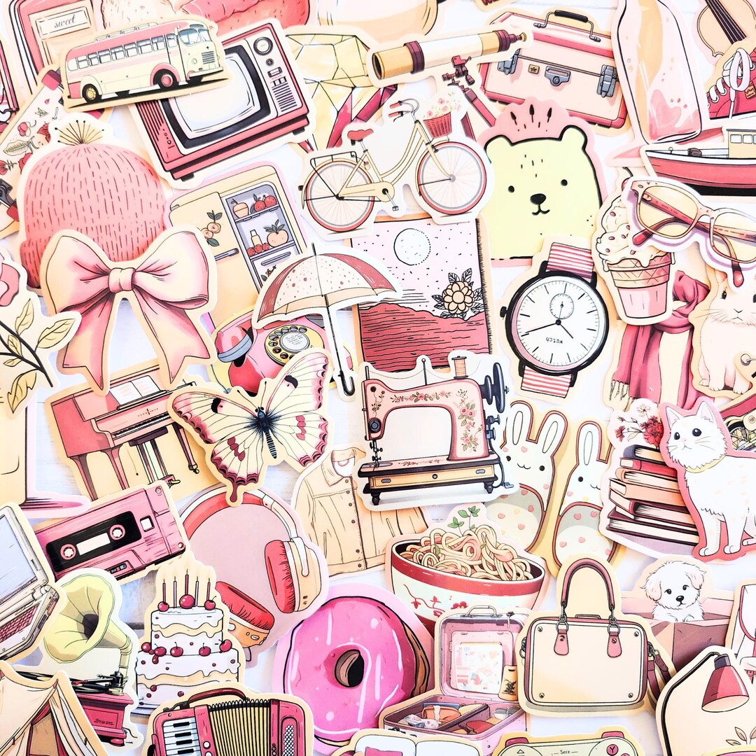 Cute Junk Journal Stickers, Scrapbook Stickers, Journal Ephemera ...