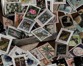 Assorted stamp kit, scrapbooking, junk journal, ephemera, vintage, cardmaking, collage, craft kits, gifts for crafters, journal supplies