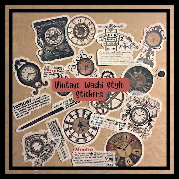 Vintage Sticker Set, Vintage Scrapbooking, Scrapbooking, Junk