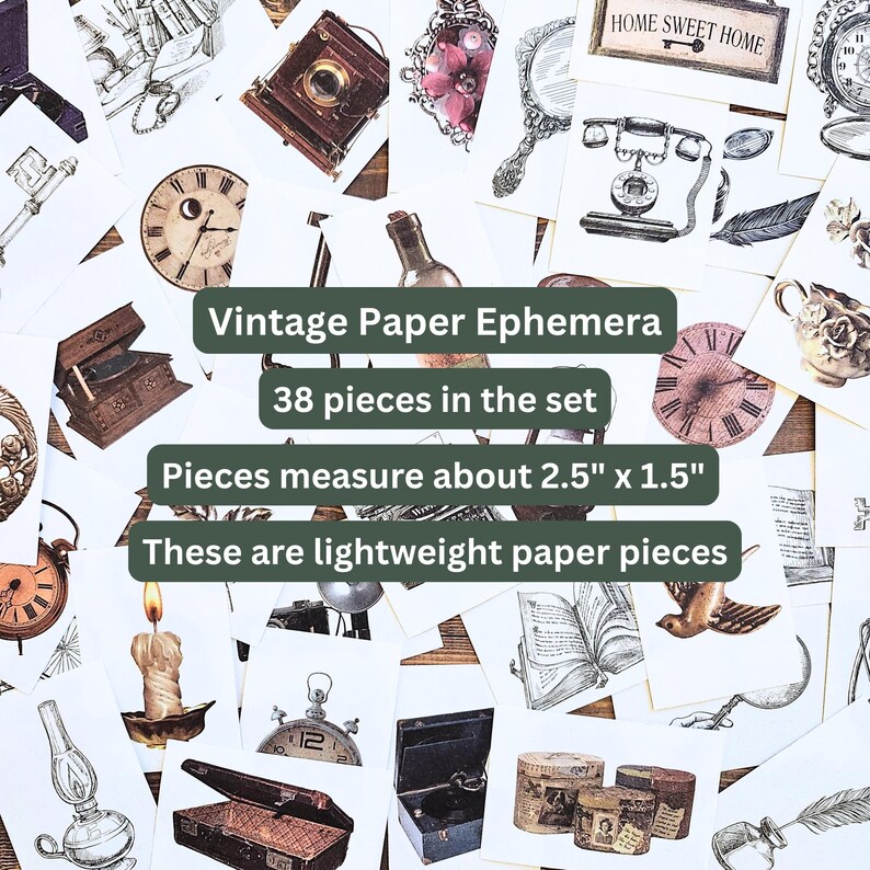 Vintage Junk Journal Ephemera Pack, Scrapbook Kit, Junk Journal Kit ...