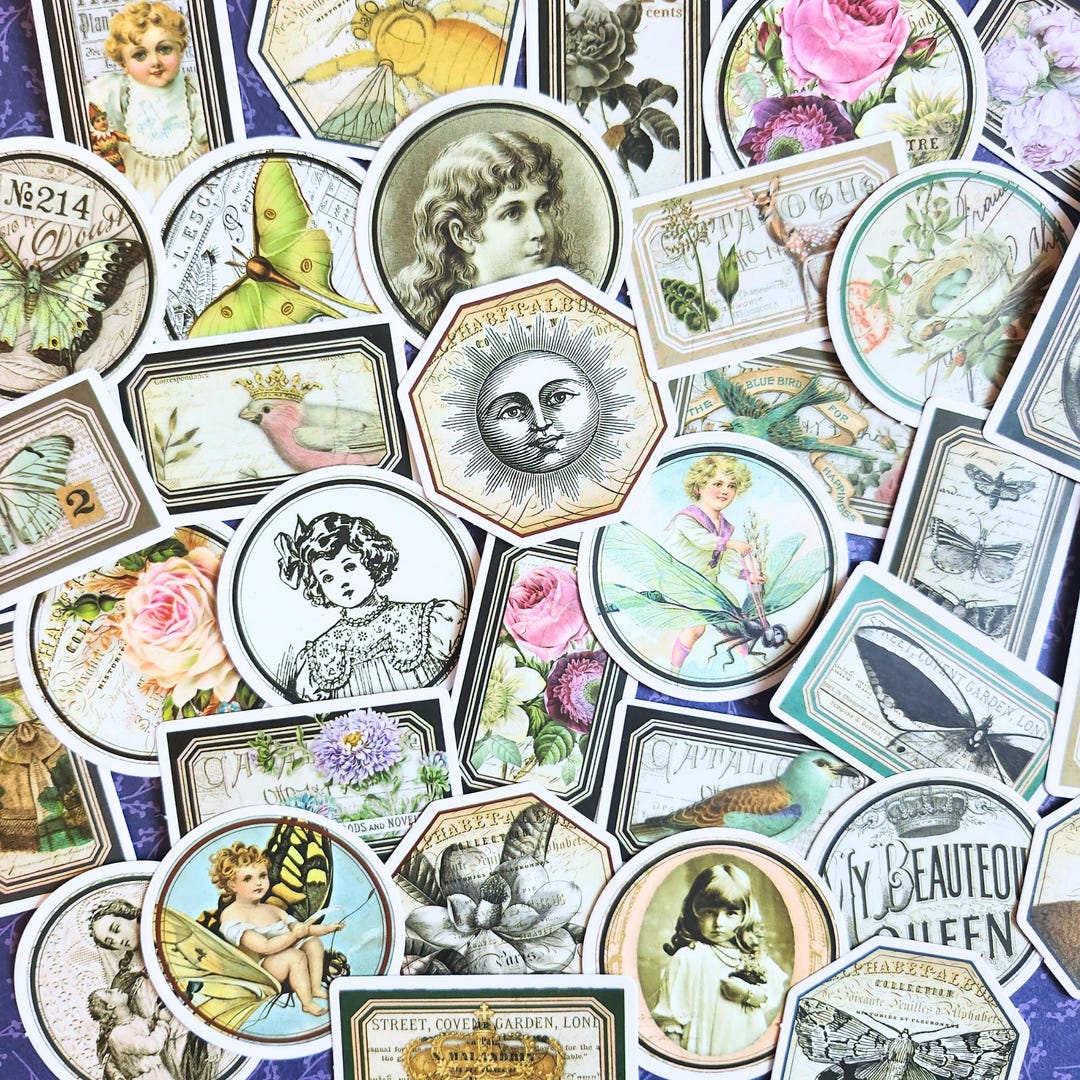 Vintage Junk Journal Stickers, Scrapbook Stickers, Journal Supplies, Journal Stickers, Scrapbook ...