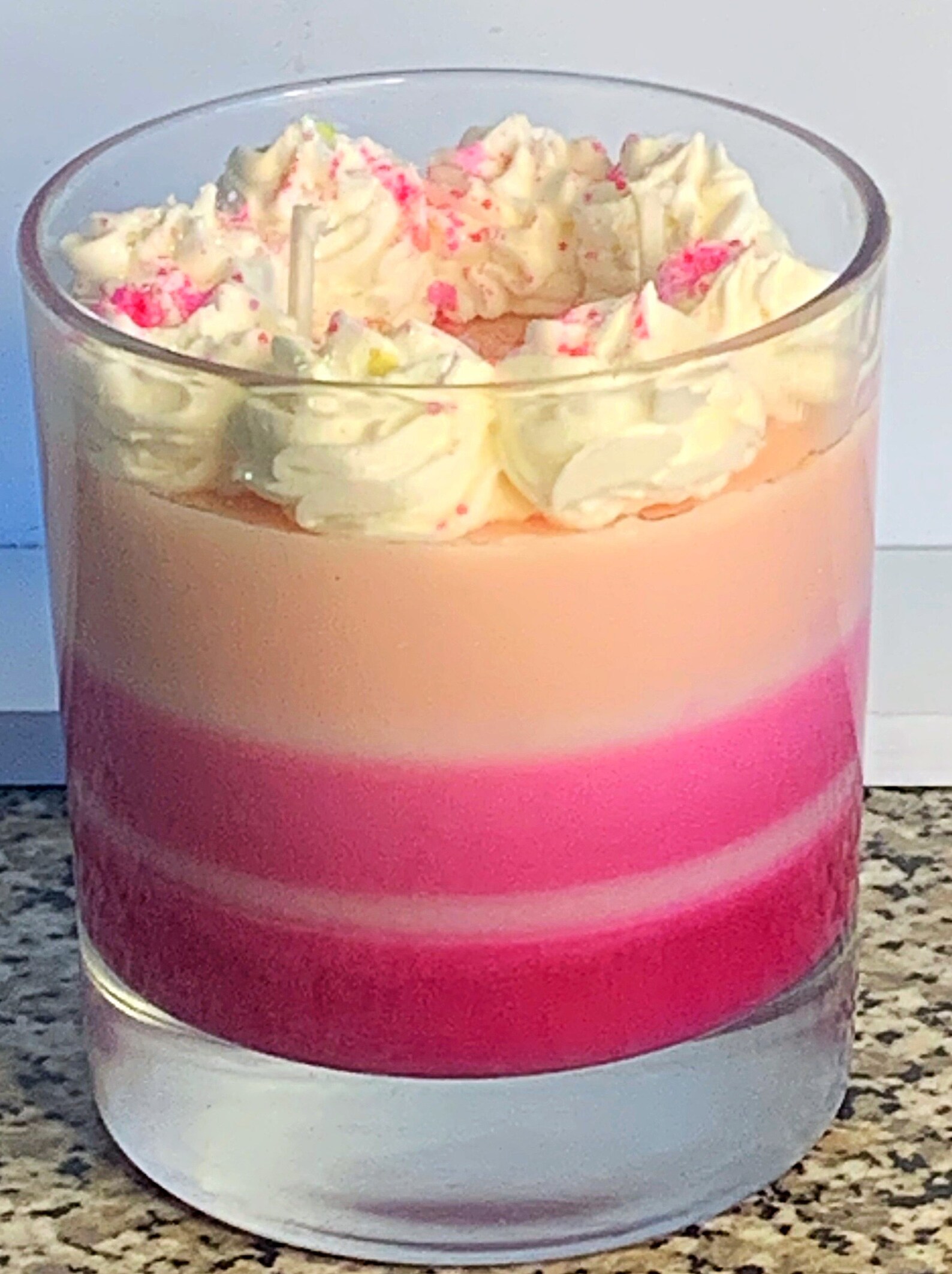 Birthday cake candle with stunning layers and whipped wax an Etsy