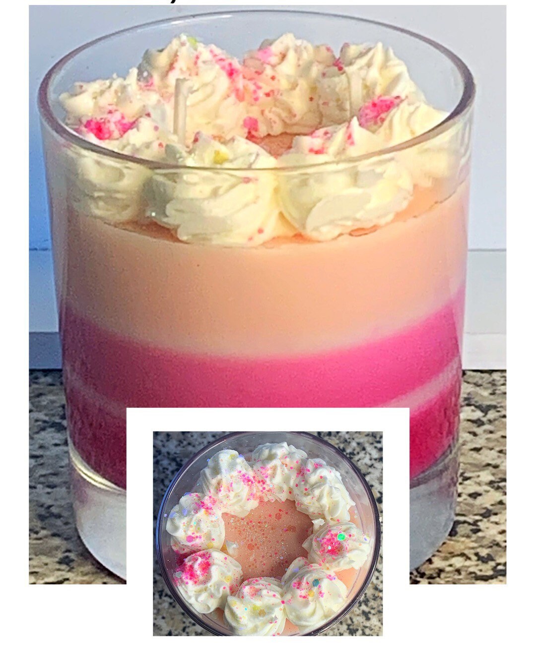 Birthday cake candle with stunning layers and whipped wax an Etsy
