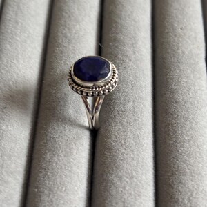 Blue Sapphire Sterling Silver Size 7