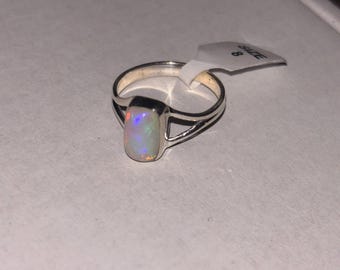 Ethiopian Opal Sterling Silver Ring Size 8