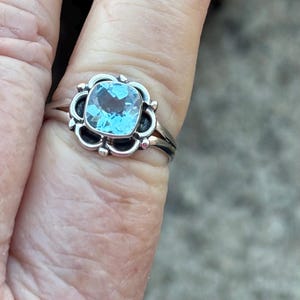 ブルートパーズ スターリングシルバー リング サイズ 7