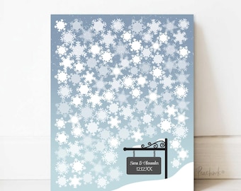 Snowflake Guest Book | Snow Guestbook Alternative | Winter Wedding Guest Book Canvas | Guest Book Alternative | Guest Signature Canvas