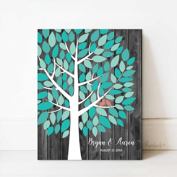 Wedding Wish Tree Guest Book | Guestbook Alternative Canvas | Rustic Tree Guest Book Canvas