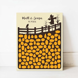 Fall Wedding Guest Book Alternative | Pumpkin Patch Guestbook Alternative | Autumn Wedding Farm Guest Signature Canvas | Country Guest Book