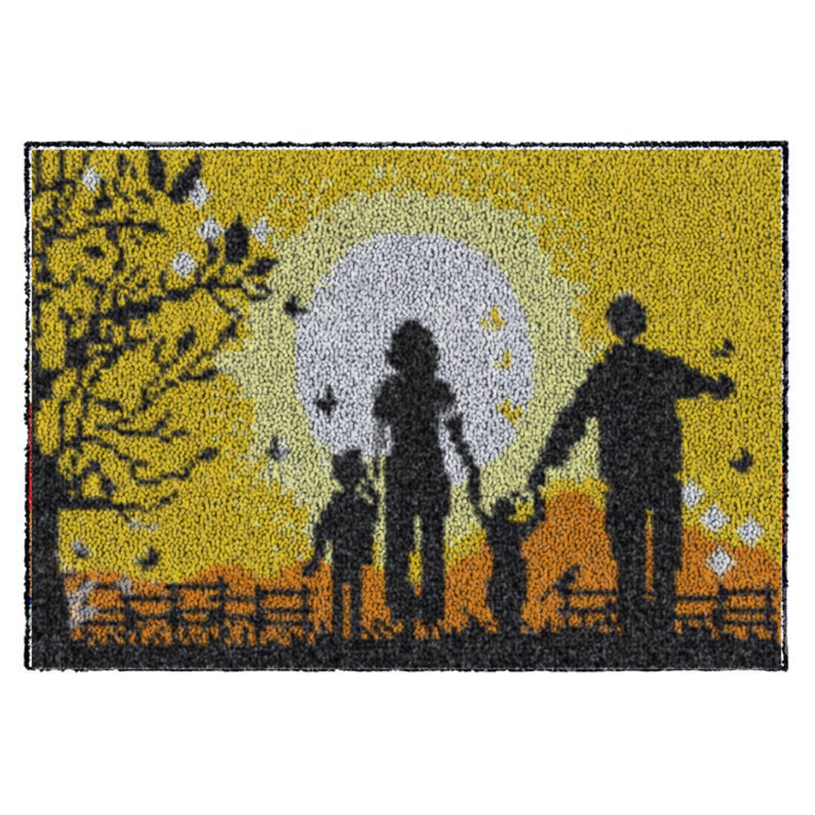 Latch Hook Rug Kits family Plush Floor Mat PrePrinted Canvas Etsy