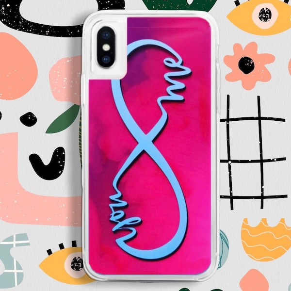 iPhone XS Max | Neon Sand Liquid Case | Glow in the dark | purple infinity love