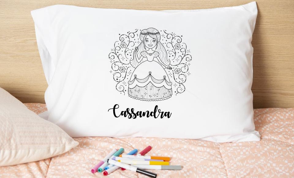 Personalized Princess Coloring Pillowcases Etsy