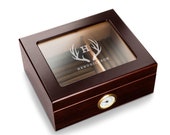 PERSONALIZED CIGAR HUMIDOR for Men - Custom Engraved Wooden Cigar Box - Father s Day Gift for Dad, Grandpa, Husband, Boyfriend